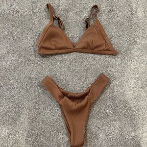 brown shein bikini